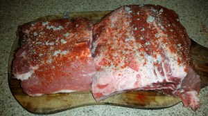 côtes de porc levées assaisonnées