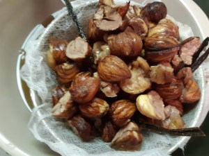 châtaignes égouttées